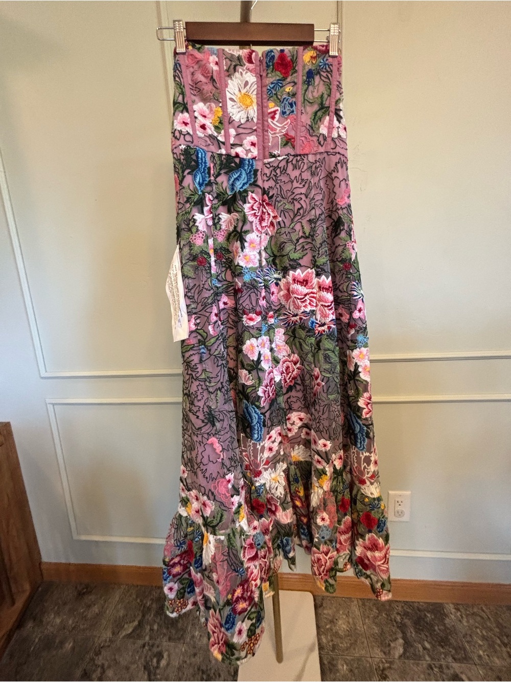 Dress the Population Strapless Floral Midi Dress MSRP $428 - Picture 3 of 6